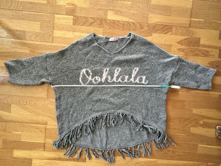 Pull gris "Oh là là »
